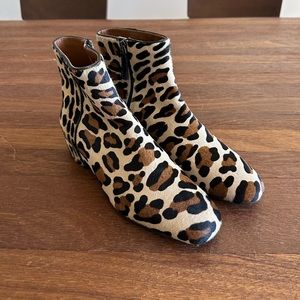 Aquatalia Women's Leopard Calf Hair Ankle Boots